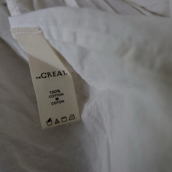 THE GREAT. The Short Nightingale Mini Dress In Cream Size 0 - Picture 11 of 14